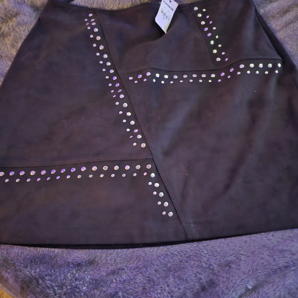 Express Black Mini Skirt with Silver Studs